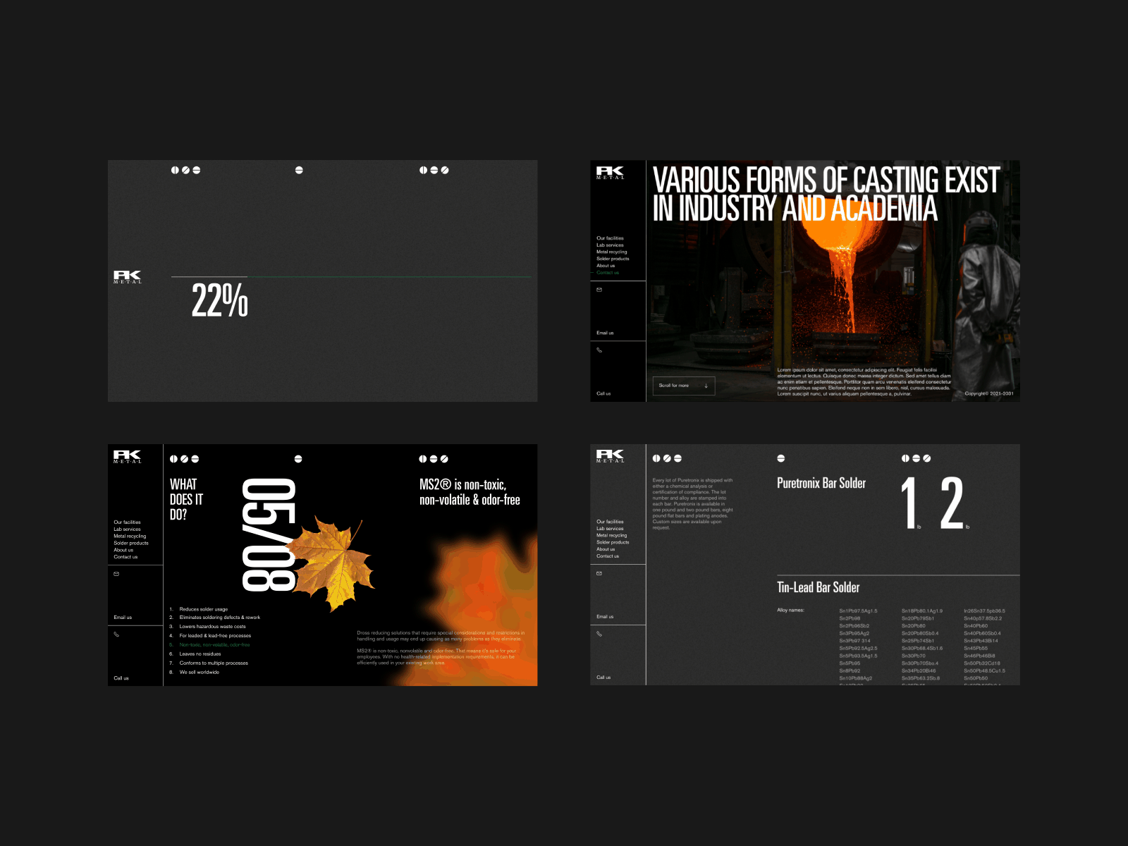 PK Metal® - 05 brutalism brutalist clean design industrial landing layout metal metallurgy minimal typography ui ux