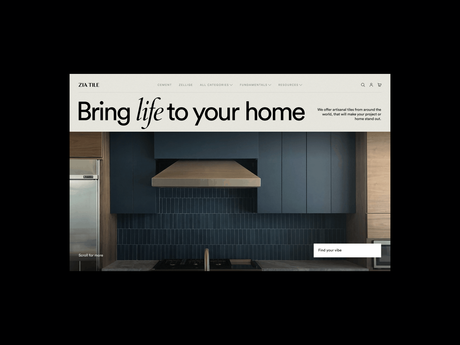 ZIA Tile® - 07 clean design interface landing layout minimal typography ui ux web design website
