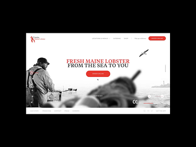 Cousins Maine Lobster® - 01 animation boat clean design interaction landing layout minimal parallax portland scroll template typography ui ux web design website