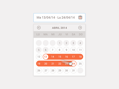 Calendar calendar clean date design drag flat focus kit minimal range ui