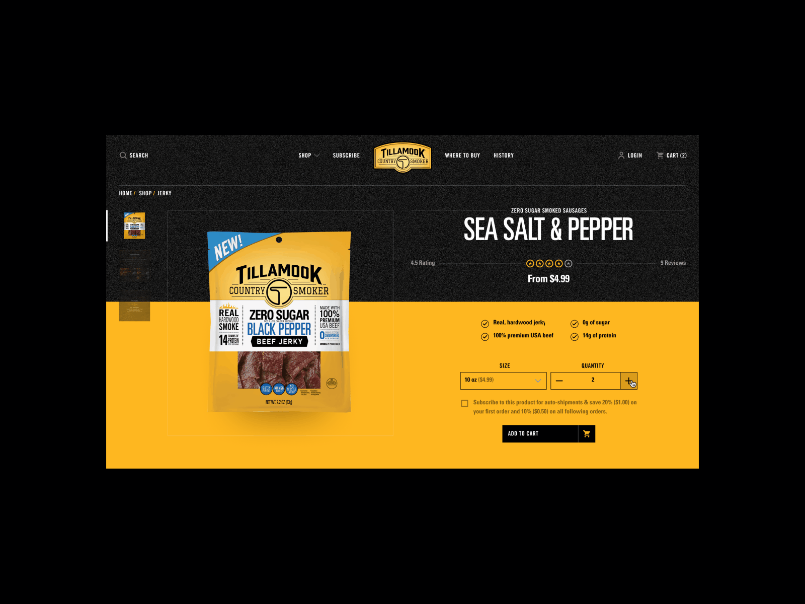 Tillamook Country Smoker - 02 clean design interface landing landing page layout minimal pdp product detail page template typography ui ux web design