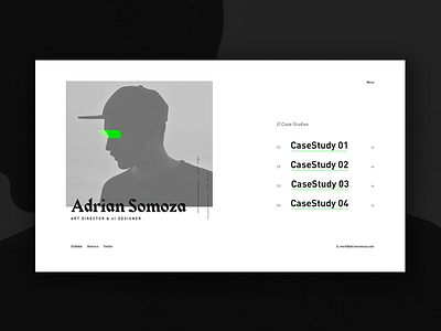 Portfolio Exploration branding clean design green interface minimalist personal simple site ui ux web