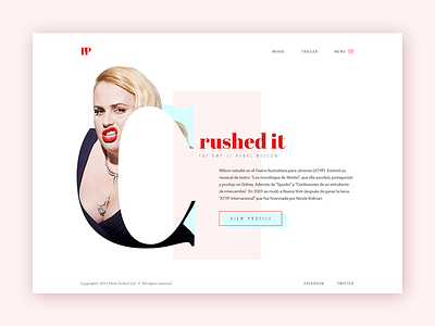 Crushed It - Fat Amy concept fat amy landing layout minimal pink template typography ui web design webdesign