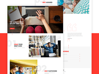 Xapo — Bitcoin Debit Card clean flat futura landing page layout marketing minimal product ui ux web design website