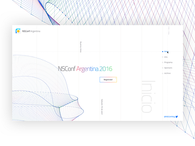 NSConf Argentina 2016 clean conference gradients grid interaction design interface landing minimal motion typography ui web