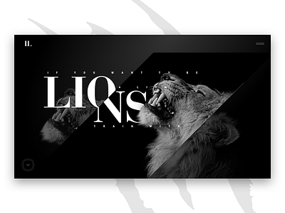 Lion Hero concept hero landing layout minimal template typography ui web design webdesign