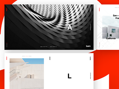 Bam - Home (concept) architecture clean concept helvetica landing page layout minimal typography ui web design website