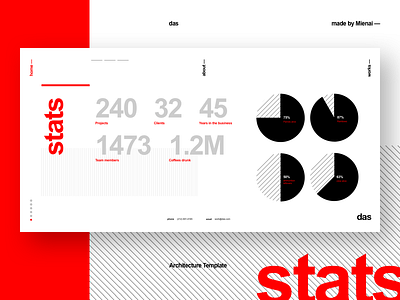 Das - Architecture Template - Stats clean concept helvetica landing page layout minimal swiss typography ui ux web design