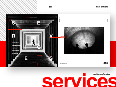 Das - Architecture Template - Services clean concept helvetica landing page layout minimal swiss typography ui ux web design