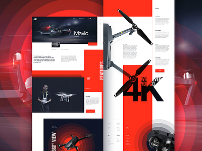 Mavic Pro Landing (concept) clean composition concept drone flat interface landing layout minimal ui ux web design