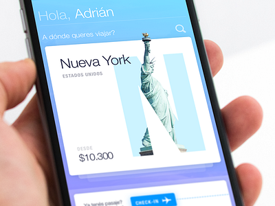 Airline Concept - Flight Destinations - 1 clean concept design ios iphone minimal mobile ticket tinder travel ui ux