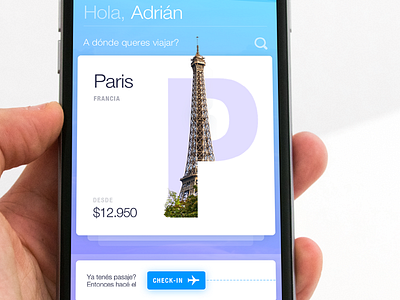 Airline Concept - Flight Destinations - 2 clean concept design ios iphone minimal mobile ticket tinder travel ui ux