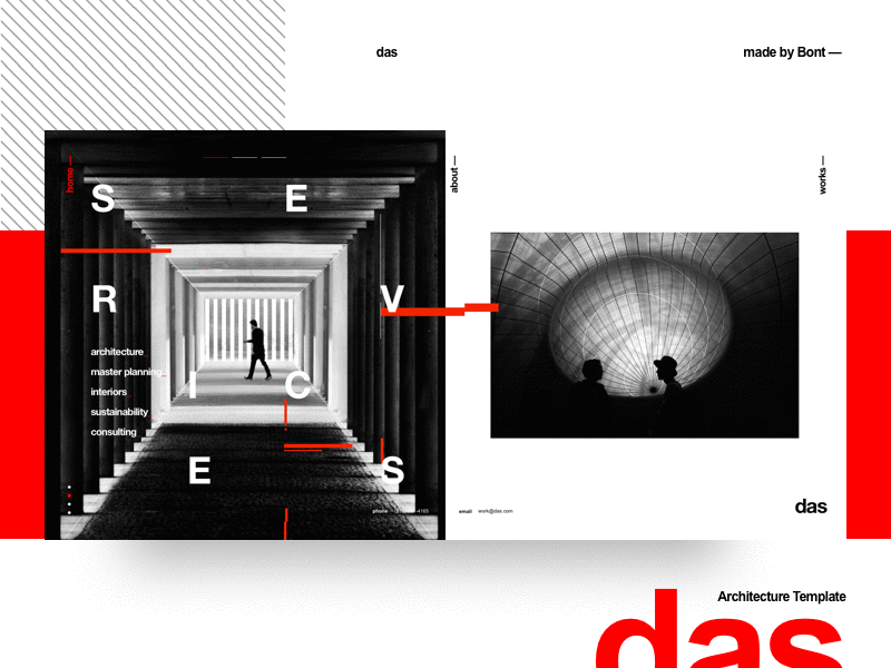 Das - Architecture Template - Sketch clean concept helvetica landing page layout minimal swiss typography ui ux web design website