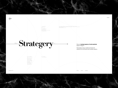 Strategery - Landing bodoni development agency fashion fibonacci freebie golden ratio graphic design grid layout template typography