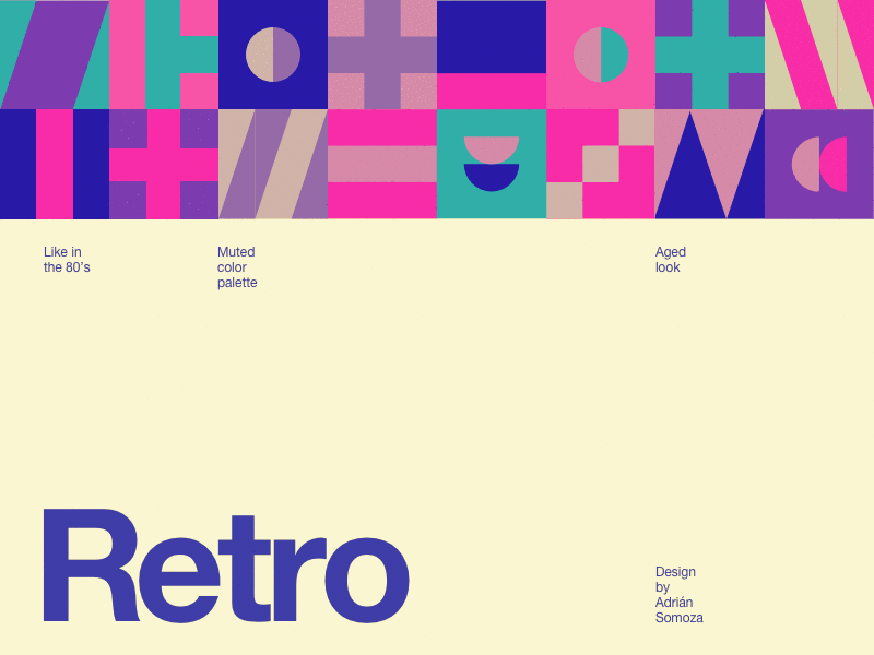 Retro - Interaction of color circle colors geometric golden ratio grid graphic design helvetica layout retro square typography