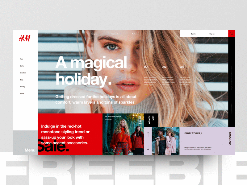 Layout Exercises (Freebie) clean concept e commerce fashion flat interface landing layout minimal mondrianizm ui web design