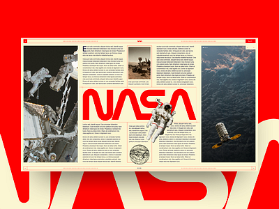 Nasa (concept) astronaut editorial landing layout nasa space spaceship typography ui ux vintage website
