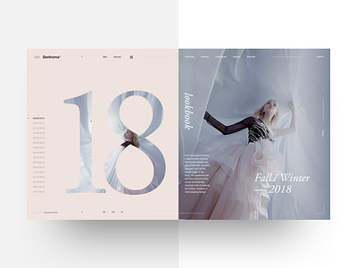 Senhoma© concept delicate dress ecommerce fashion interface landing layout lookbook minimal typography ui