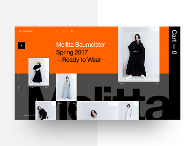 Senhoma© - Melitta Baumeister 2 concept ecommerce fashion helvetica interaction interface landing layout lookbook minimal mondrianizm template