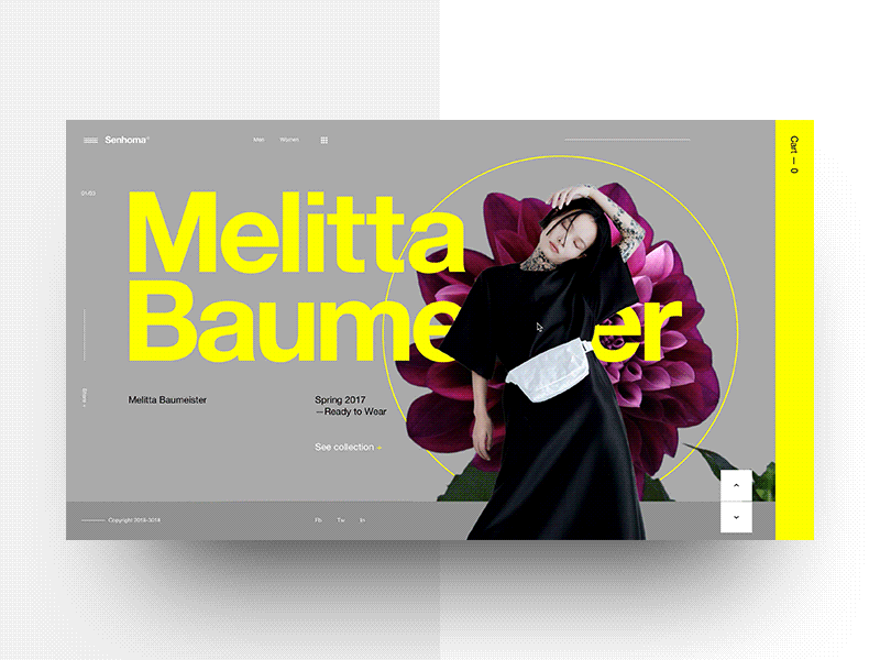 Senhoma© - Melitta Baumeister v2 animation choreography ecommerce fashion interaction interface landing lookbook minimal motion principle template