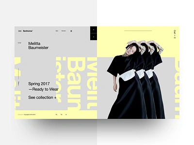 Senhoma© - Melitta Baumeister concept ecommerce fashion helvetica interaction interface landing layout lookbook minimal mondrianizm template