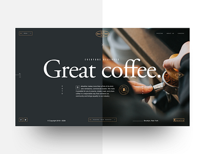 Bellwether Coffee - Landing concept clean coffee shop concept garamond interface landing landing page layout template typography ui vintage badge web design website