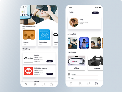 VR Dashboard ar design graphic design ui ux