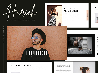 HURICH - Fashion Presentation Templates banner ad brand company dribbble fashion fashion brand fashion design header lookbook minimalist outfit powerpoint presentation styles template tumblr ui