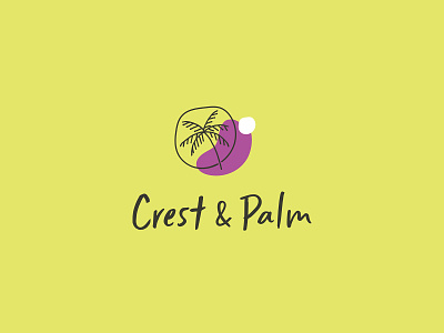 Crest & Palm - Primary Logo branding design eclectic health holistic illustration lettering modern natural natural skin care personal care self care skin care skincare tropical typography wellness