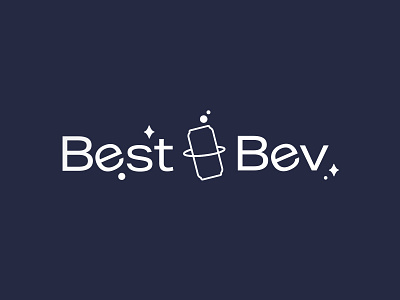 Best Bev Logo beverage beverages bold brand design branding celestial cosmic fun illustration mid century modern modern branding outer space planet space space branding stars