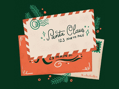 Letters to Santa air mail happy holidays holiday holiday illustration holidays lettering letters mail mail illustration north pole retro illustration santa claus snail mail stationery typography vintage vintage illustration vintage mail vintage typography