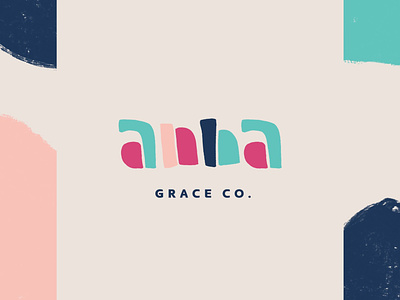 Anna Grace Co. Brand Design abstract bold branding colorful design doodle graphic design illustration illustrator lettering logo modern typography vector