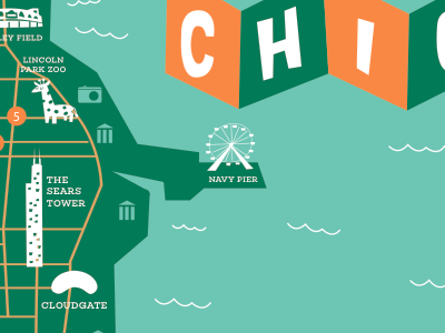 Chicaaaaago chicago design illustration map travel