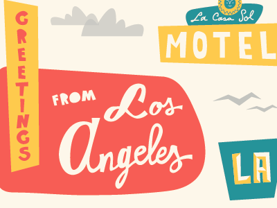 Greetings from LA design illustration la los angeles signage typography