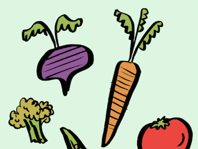 Day 15: Veggies Diddy 100dayproject brushpen doodle illustration illustrator vegetables veggies