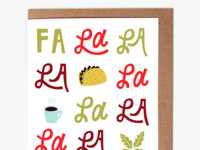 Fa La La Card for Poketo christmas greeting card holidays illustration poketo typography