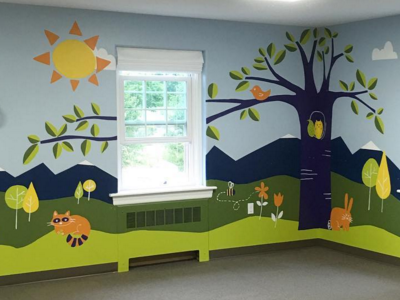 Nursery Mural: Final Product! art children colors doodle illustration kids mural nursury painting vector