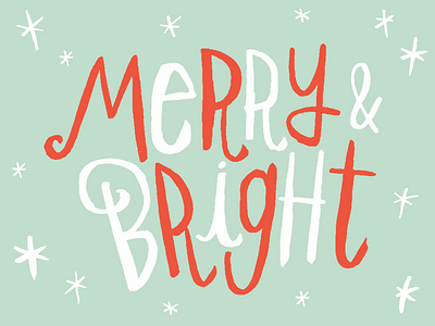 Merry & Bright christmas design doodle festive hand drawn holiday illustration type typography