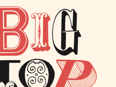 Big Top Logo antique block block type circus decorative letterpress logo old old school type typography vintage