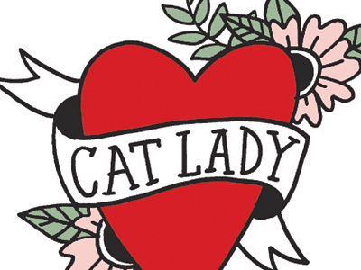 Cat Lady Tattoo cat cat lady cats classic tattoo design doodle drawing illustration ink tattoo