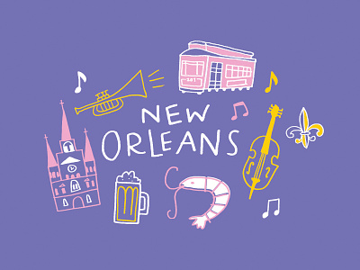Nawlins! cities city doodle illustration nawlins new orleans nola postcards travel