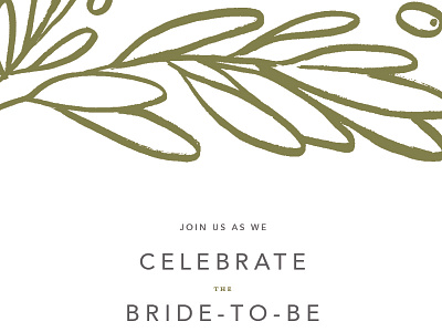 Mediterranean Invite bridal shower design floral leaves mediterranean olive branch olives stationery typography wedding