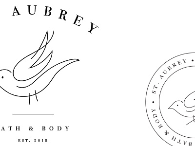 St. Aubrey Soap bird branding classic designer logo logo design natural soap sophisticated