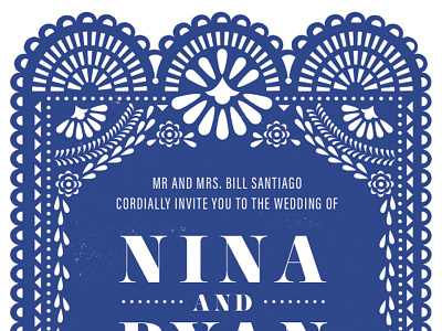 Picado Invite illustration invitation invite mexico picado spanish stationery typography wedding