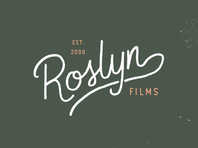 Roslyn Films branded film maker hand done typography logo logo design photography photography branding small business typograph vintage wedding film