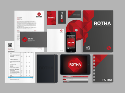 Rotha branding design flat logo psd redesign concept vector
