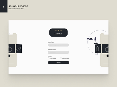 SOCODA School Project - PART 1 @catering @connection @dashboard @design @ui @ux