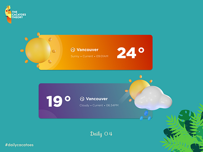 Weather widget #dailycacatoes @design @ui challenge colors dailycacatoes dailyui design gradient mobile thecacatoestheory ui weather widget