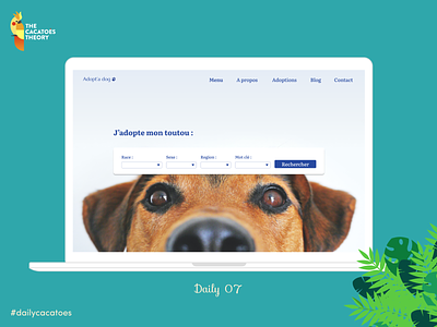 Landing page animals #dailycacatoes @design @ui animals dailycacatoes dailyui design desktop dog landingpage searchbar thecacatoestheory ui