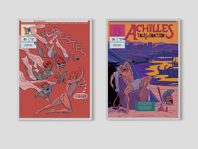 Achilles & Orestes Comic Covers comics covers greek illustration mythology roman